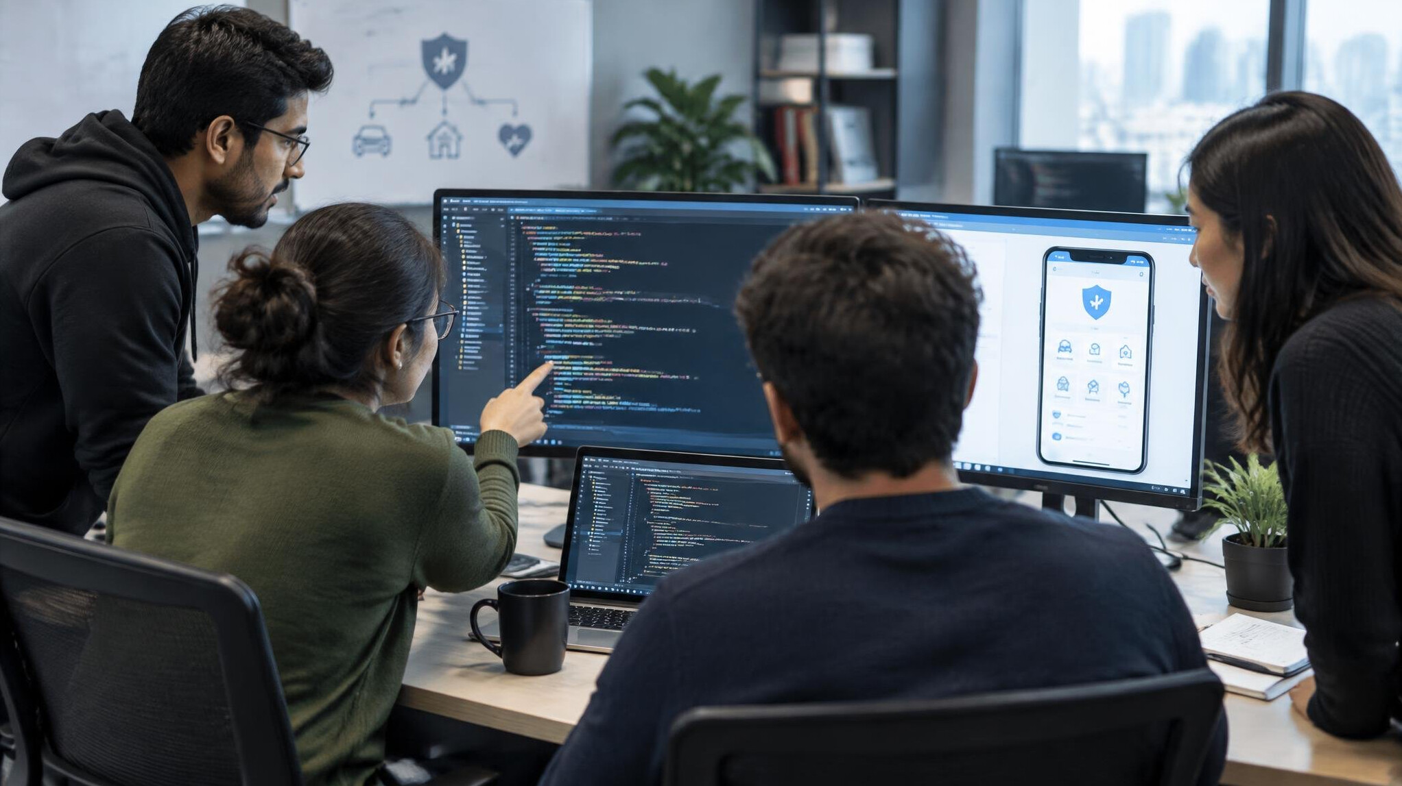 coding session for insurance app