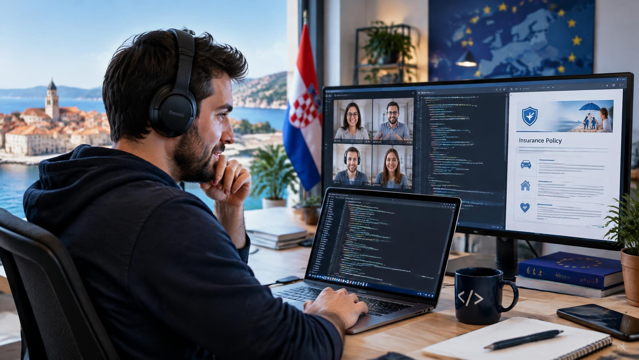 croatian programmer working remotely