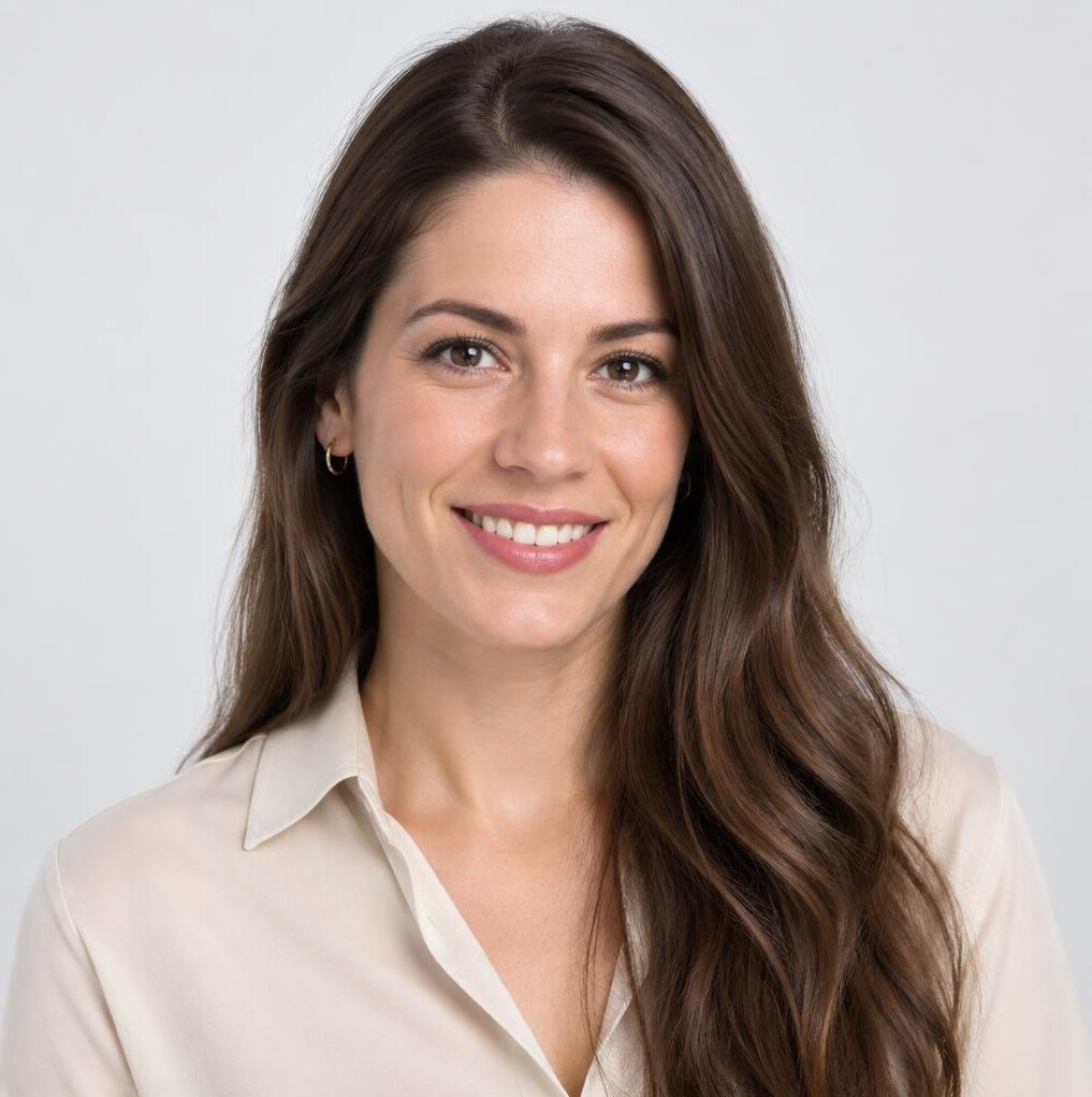 Portrait of a smiling woman with long hair